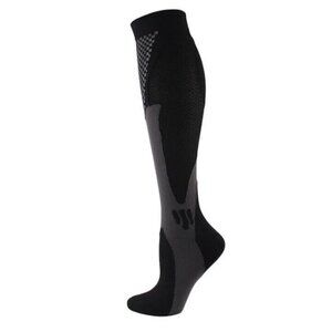 Black and Grey Compression Socks *NEW* Black & Gray Stretch Athletic Knee High M